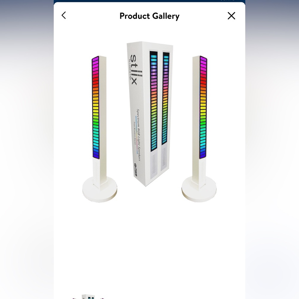 NIB Stix LED Speakers Set, Spectrum RGB Light Speakers, True Wireless Stereo